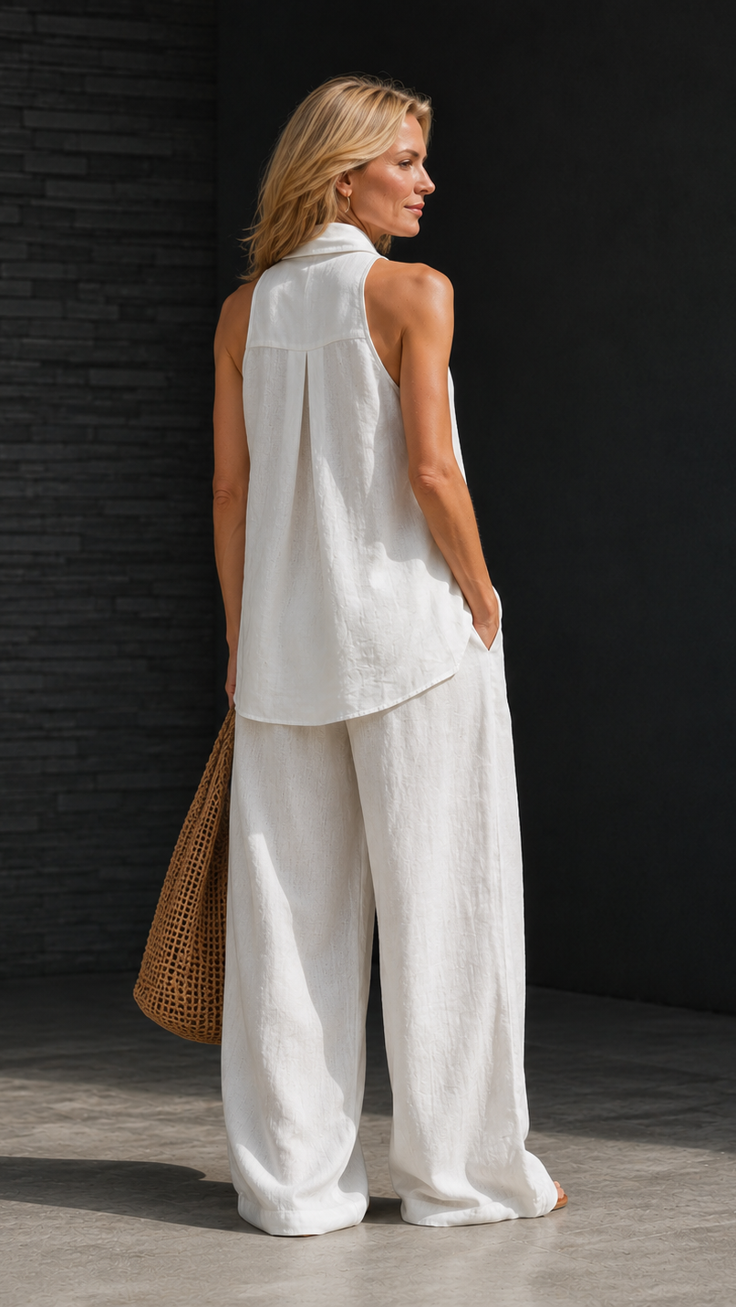 Zoë™ | Conjunto sin mangas con pantalones de pierna ancha