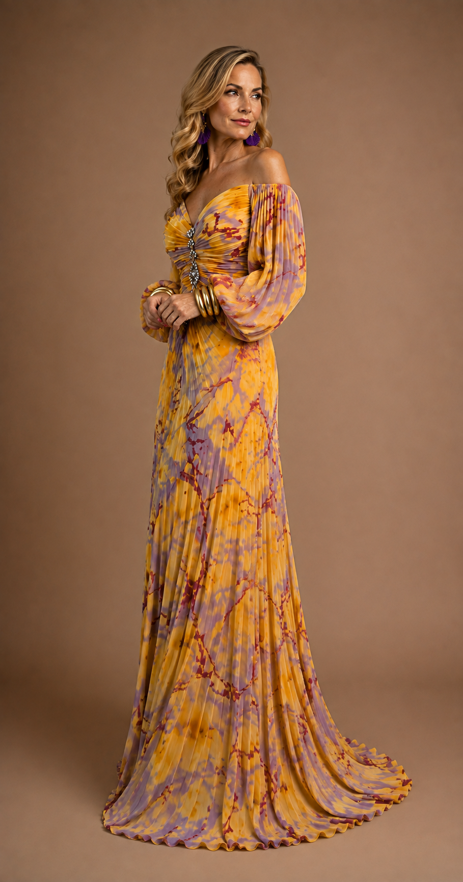 Gregoria™ | Vestido largo floral con escote pronunciado