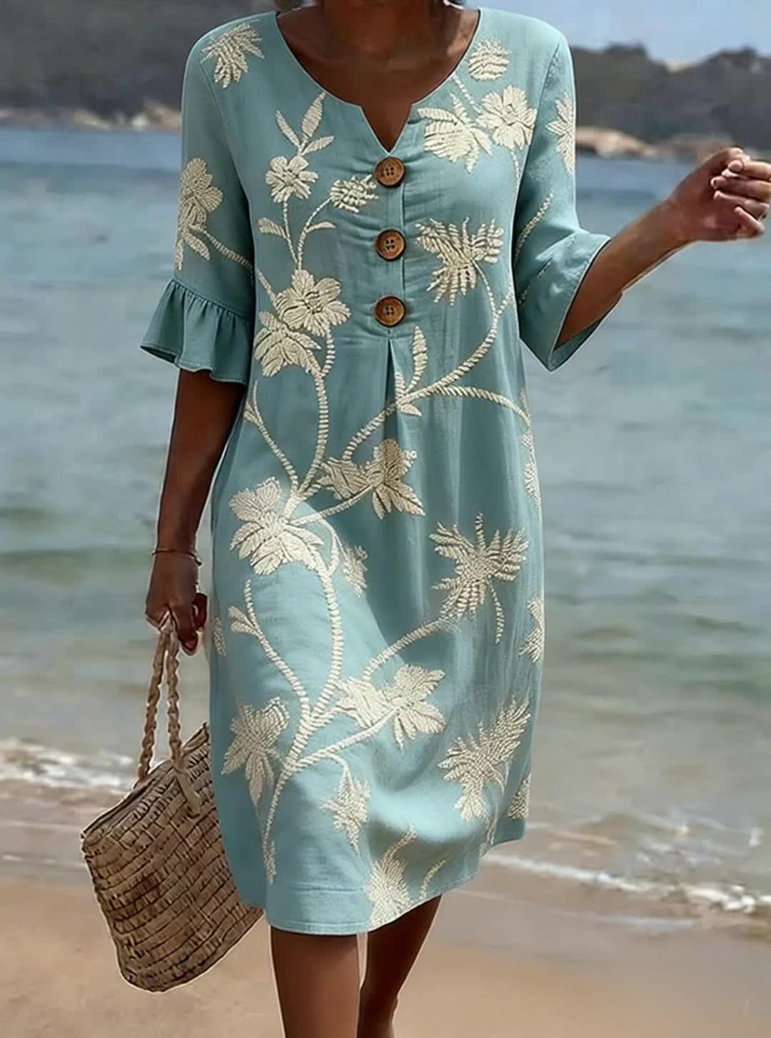 Vestido casual para mujer con estampado floral