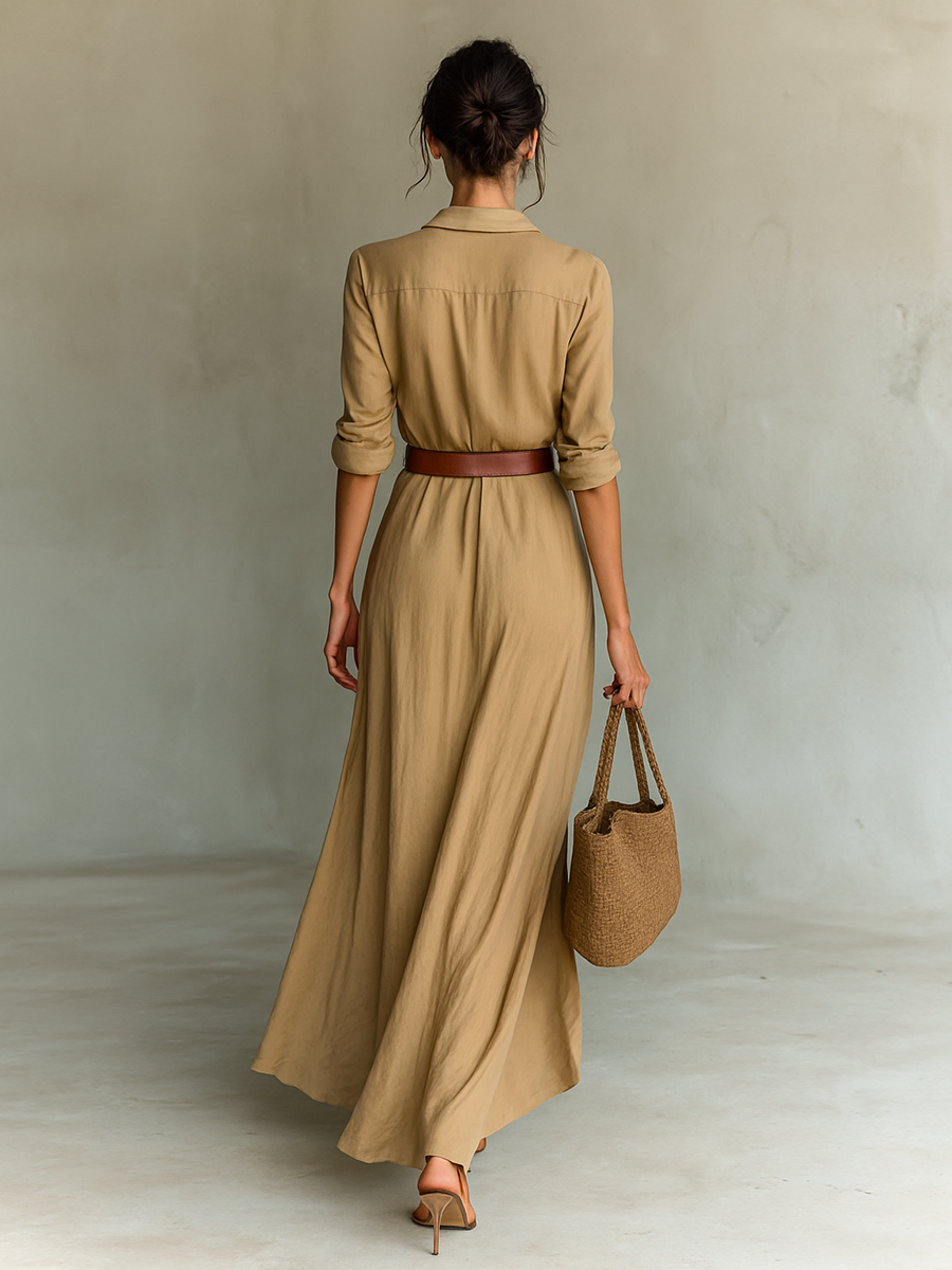 Valentino | Vestido maxi con cuello de solapas