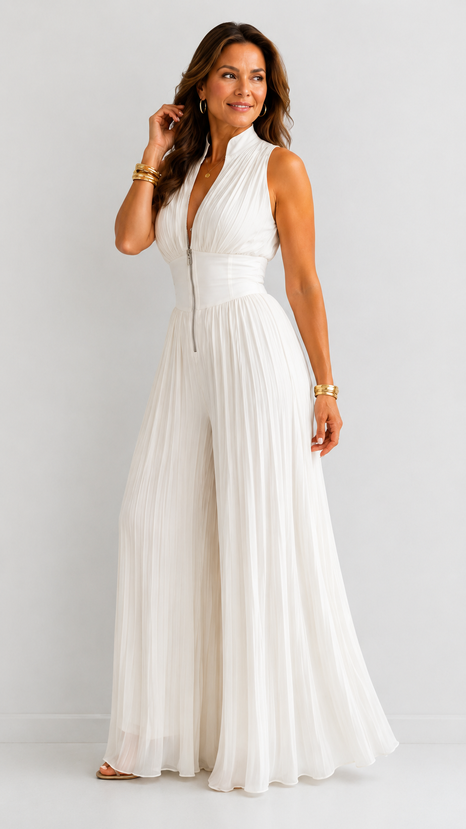 Zakira | Elegante mono plisado de pierna ancha