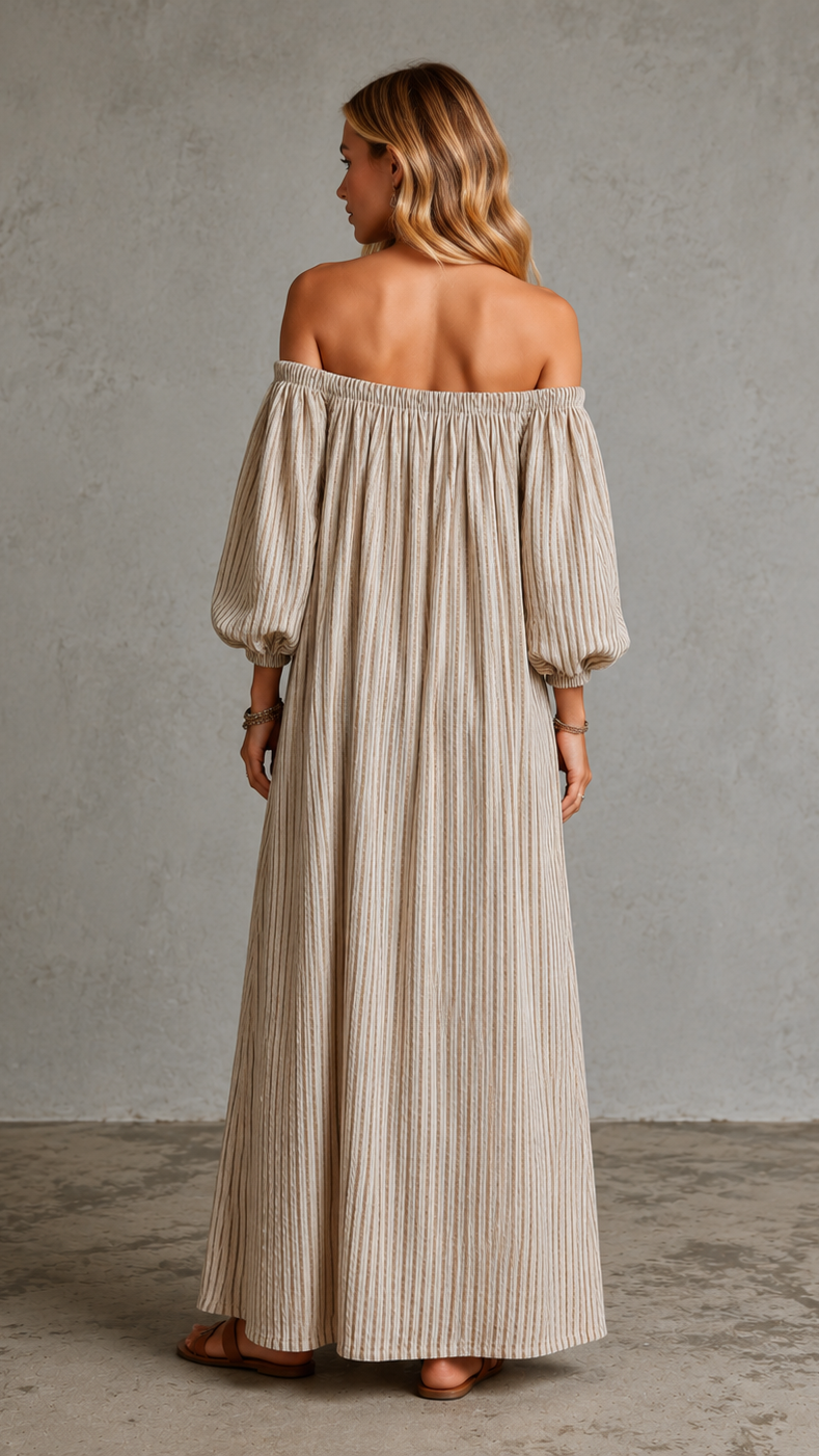 Carmen | Vestido largo con hombros descubiertos