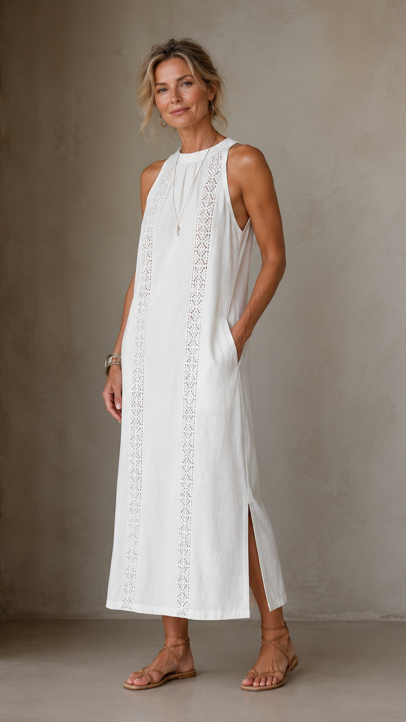 Jimena | Vestido midi con cuello mao