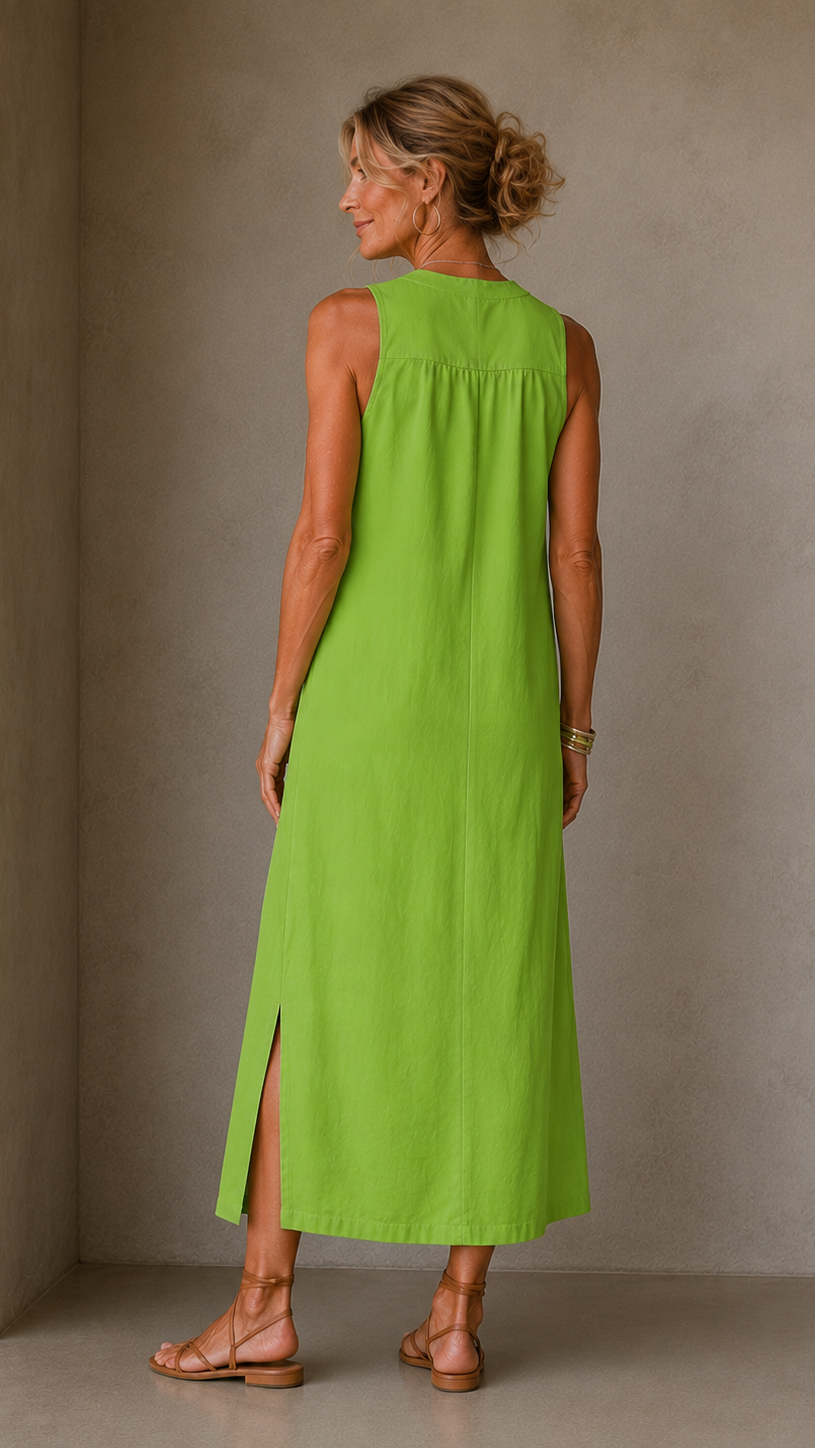 Jimena | Vestido midi con cuello mao