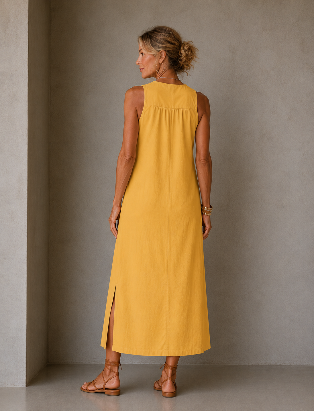 Jimena | Vestido midi con cuello mao