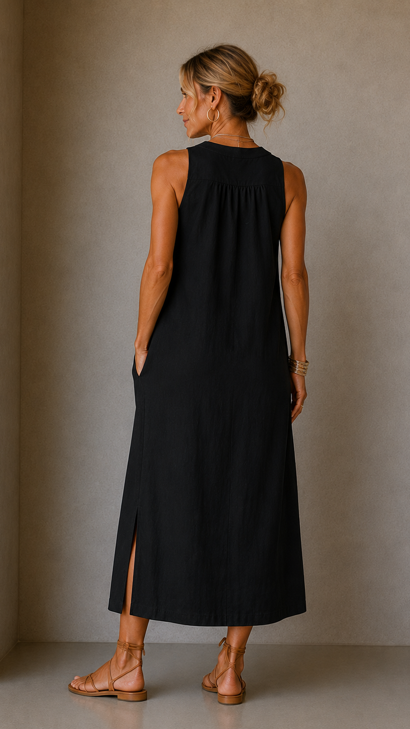 Jimena | Vestido midi con cuello mao