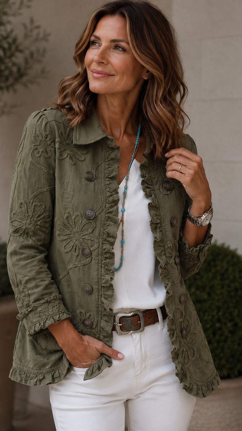 Ascensión | Chaqueta bordada con volantes