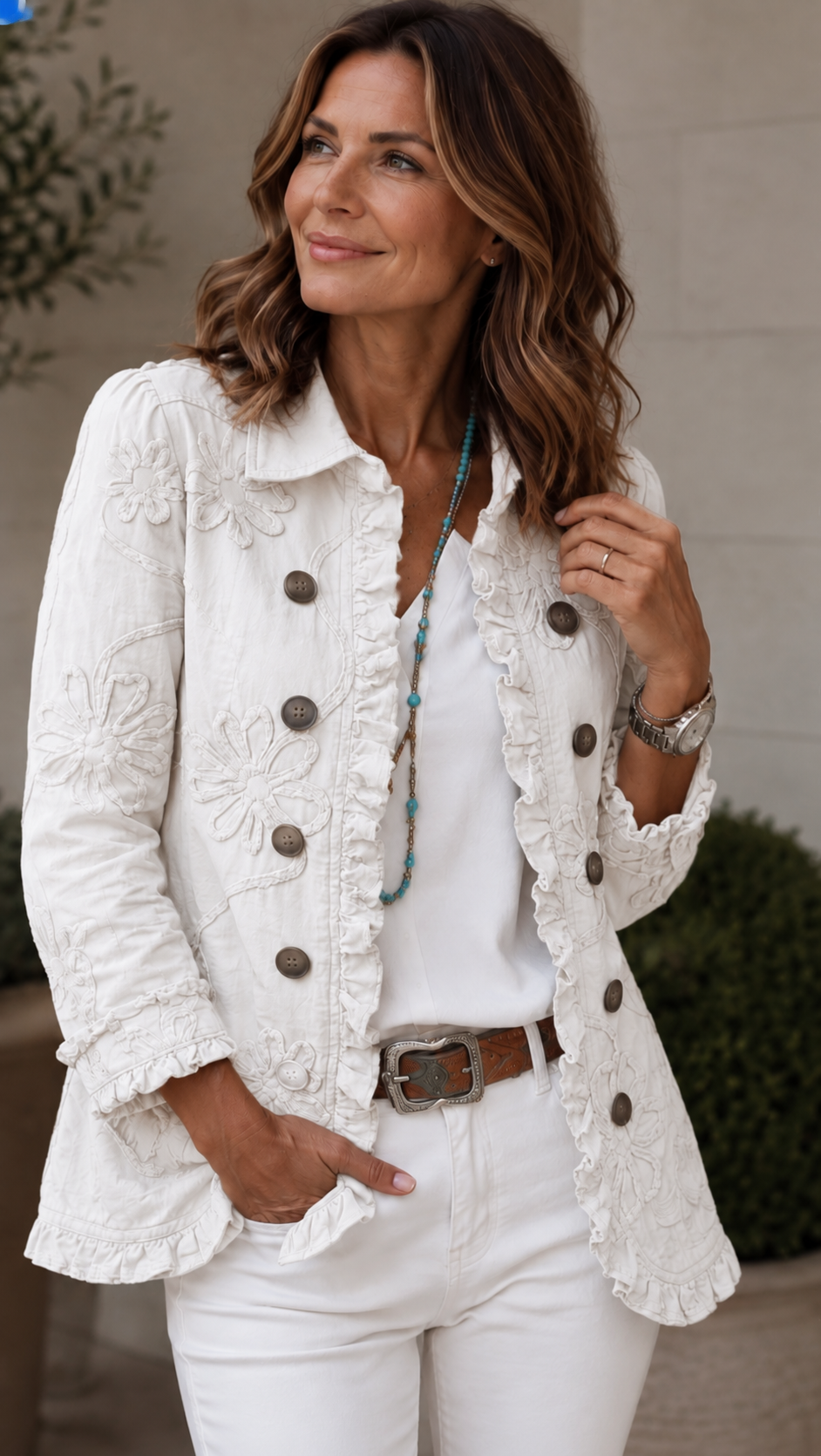 Ascensión | Chaqueta bordada con volantes