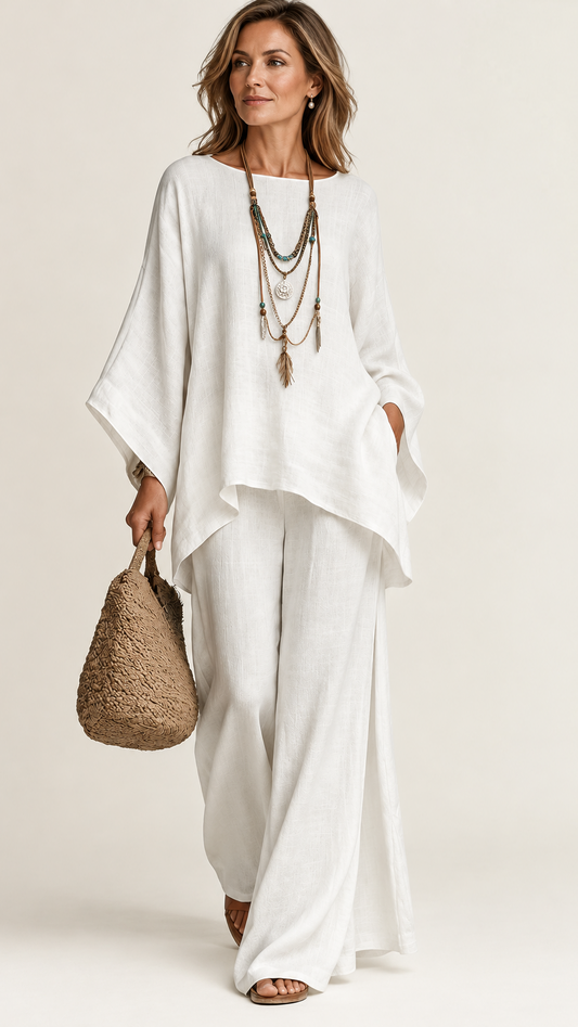 Amaya | Conjunto boho de mezcla de lino