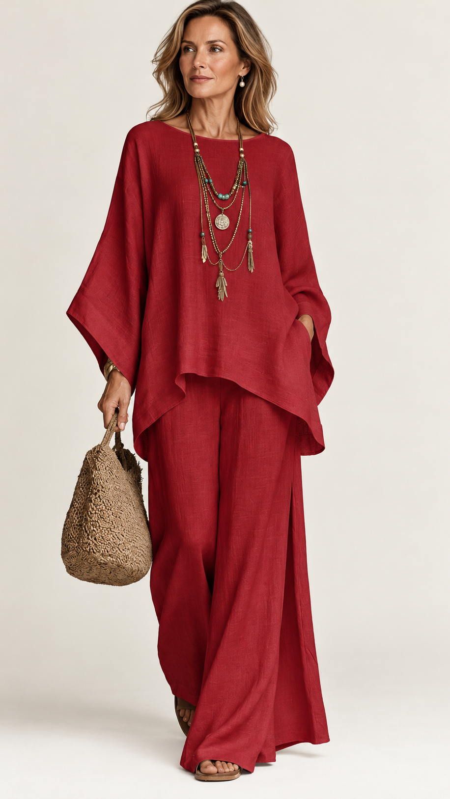 Amaya | Conjunto boho de mezcla de lino