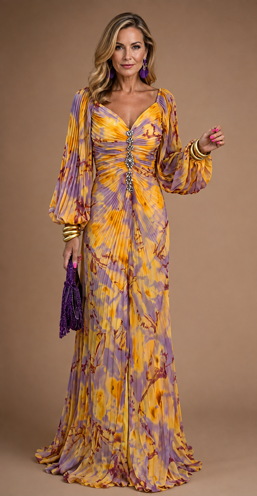 Gregoria™ | Vestido largo floral con escote pronunciado