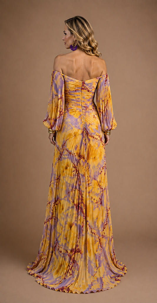Gregoria™ | Vestido largo floral con escote pronunciado