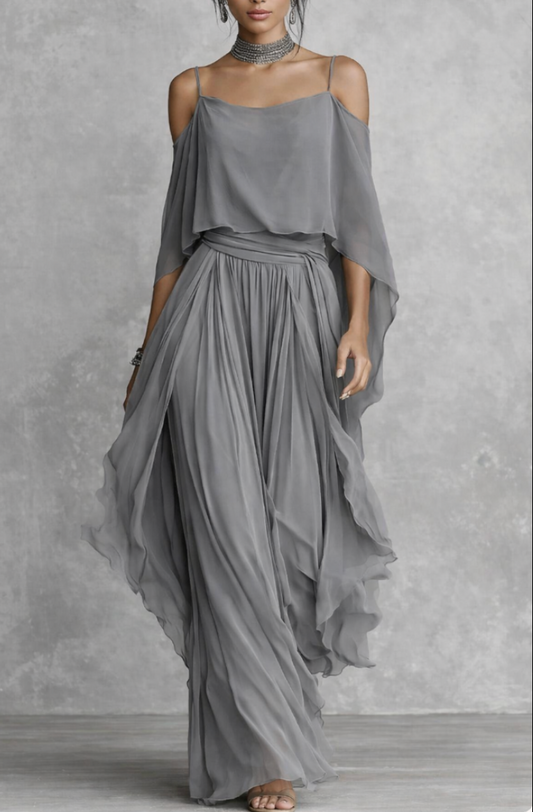 Isabela | Conjunto gris fluido