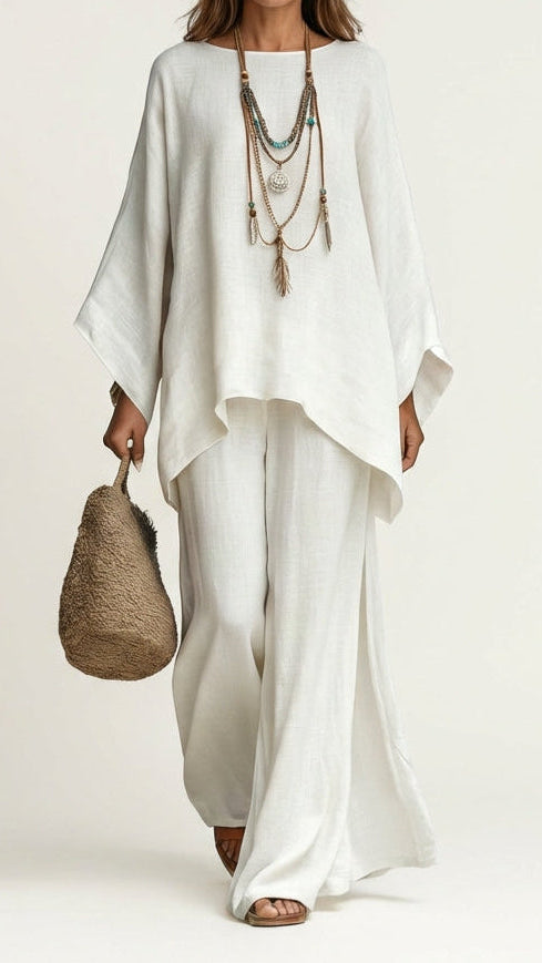 Amaya | Conjunto boho de mezcla de lino